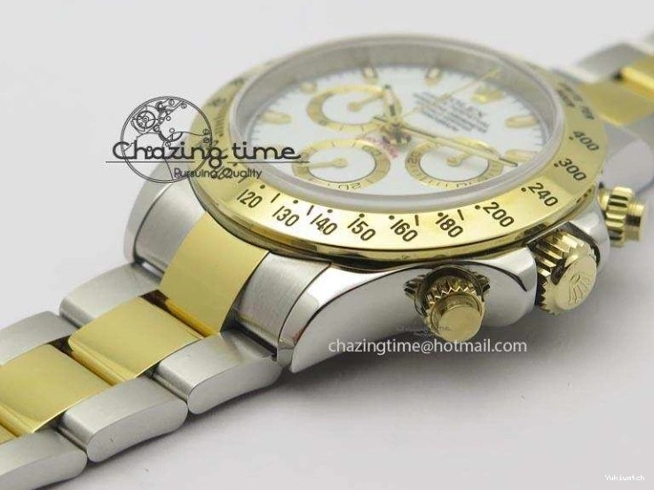 YG Bracelet Dial On Edition JF Daytona A7750 YG Best SS SS 116523 White 0106